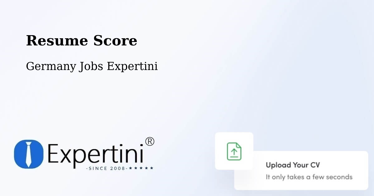 Resume Score - Germany Jobs Expertini